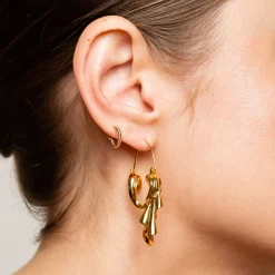 Des Boucles D'Oreilles<Anissa Kermiche Boucles D'Oreilles Drapees Pendantes (Or)