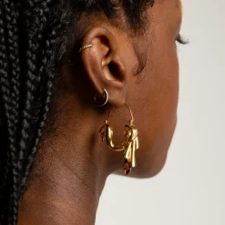 Des Boucles D'Oreilles<Anissa Kermiche Boucles D'Oreilles Drapees Pendantes (Or)