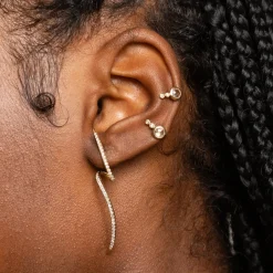 Des Boucles D'Oreilles<Anissa Kermiche Mini Boucle D'Oreille Topaze Blanche