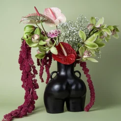 Maison<Anissa Kermiche Vase Avec Poignees D'Amour (Noir)