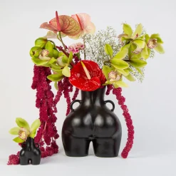 Maison<Anissa Kermiche Vase Avec Poignees D'Amour (Noir)